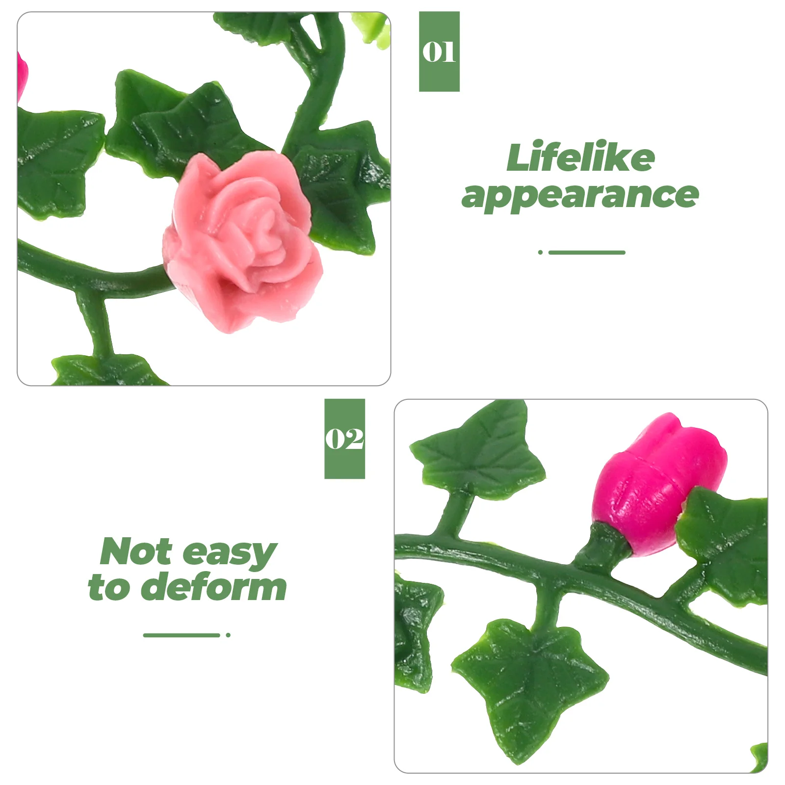 3 Pcs Mini Garden Model High Imitation Fine Details House Accessories PVC Artificial Flower Vine Decor Lightweight Easy