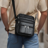 New leather small bag crossbody bag men's hand-held shoulder bag top layer cowhide men's bag