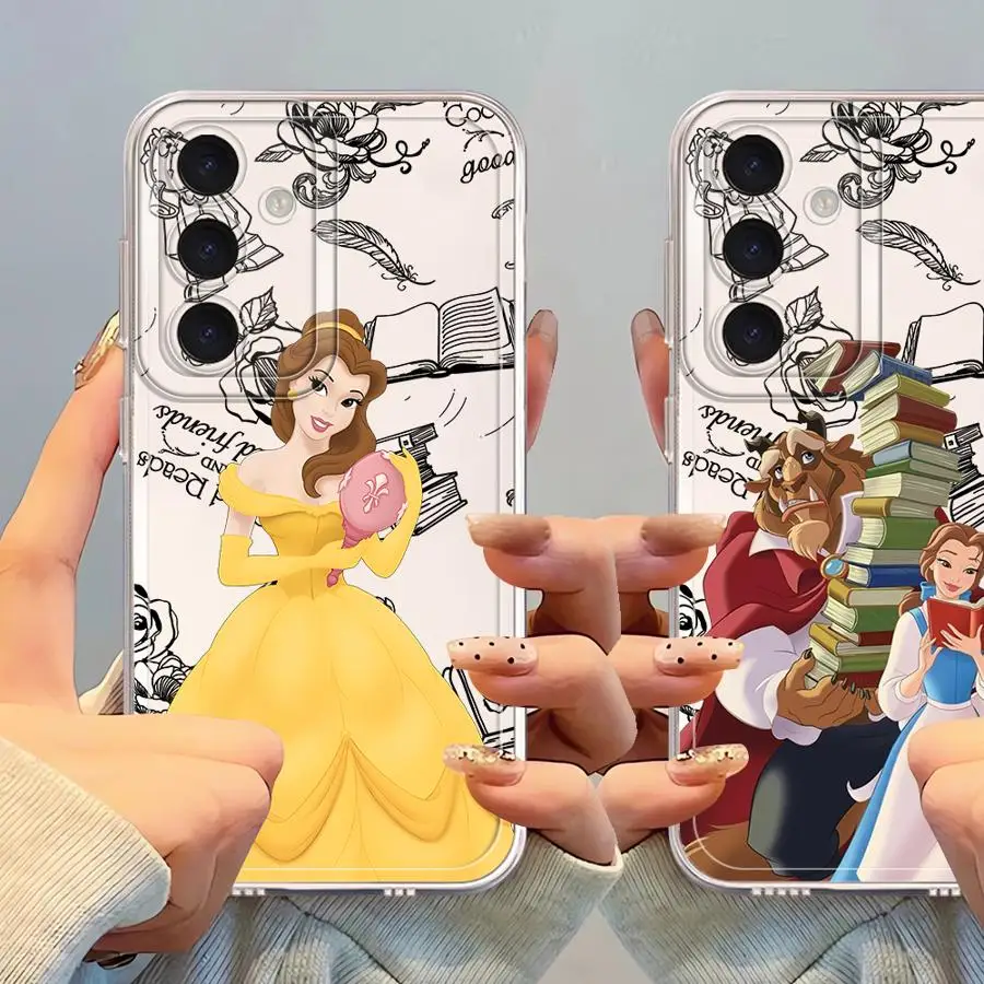 Funda para Samsung Galaxy A72 A31 A51 A12 A21s A16 A32 A52s A50 A52 A71 Funda transparente La Bella y La Bestia