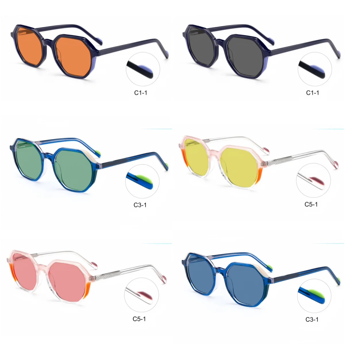 Sunglasses Clear indoor Outdoor Handmade Acetate Men and Ladies Reading Eyeglasses image 2