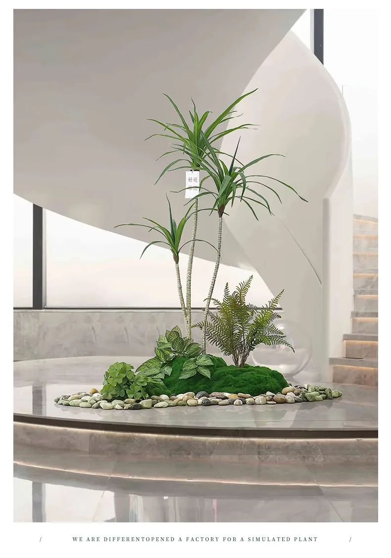 Bionic fake plant indoor stairs landing landscape simulated tree decoration