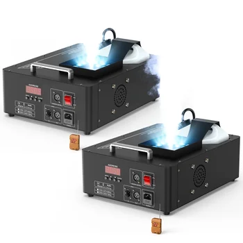 Yiflamefly 2PCS 1500w Smoke Machine RGB 3IN1 24LED Vertical Fog Machine Stage Lighting Spray Remote control Fogger For DJ Show