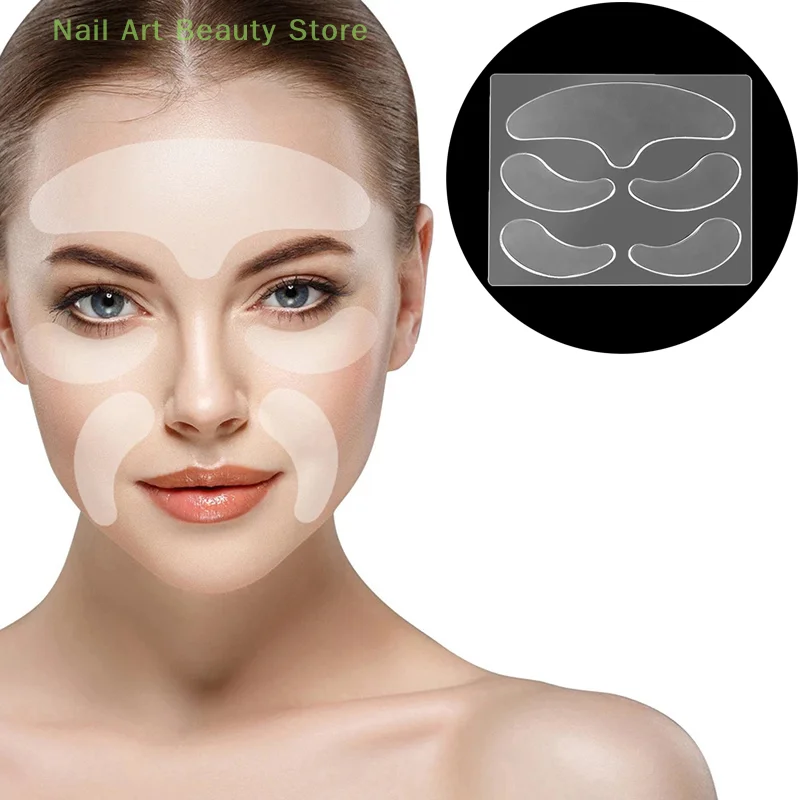 5Pcs Face Forehead Neck Eye Anti Wrinkle Aging Care Sticker Pad Patch Reusable Anti Wrinkle Silicone Patches Skin Lifting Tool