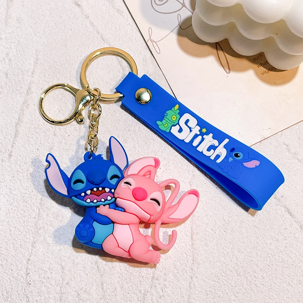 Anime Character Stitch Key Holder Pink Blue Purple Orange Multi Color Pendant Keychain Car Pendant Decor Girl Birthday Gift