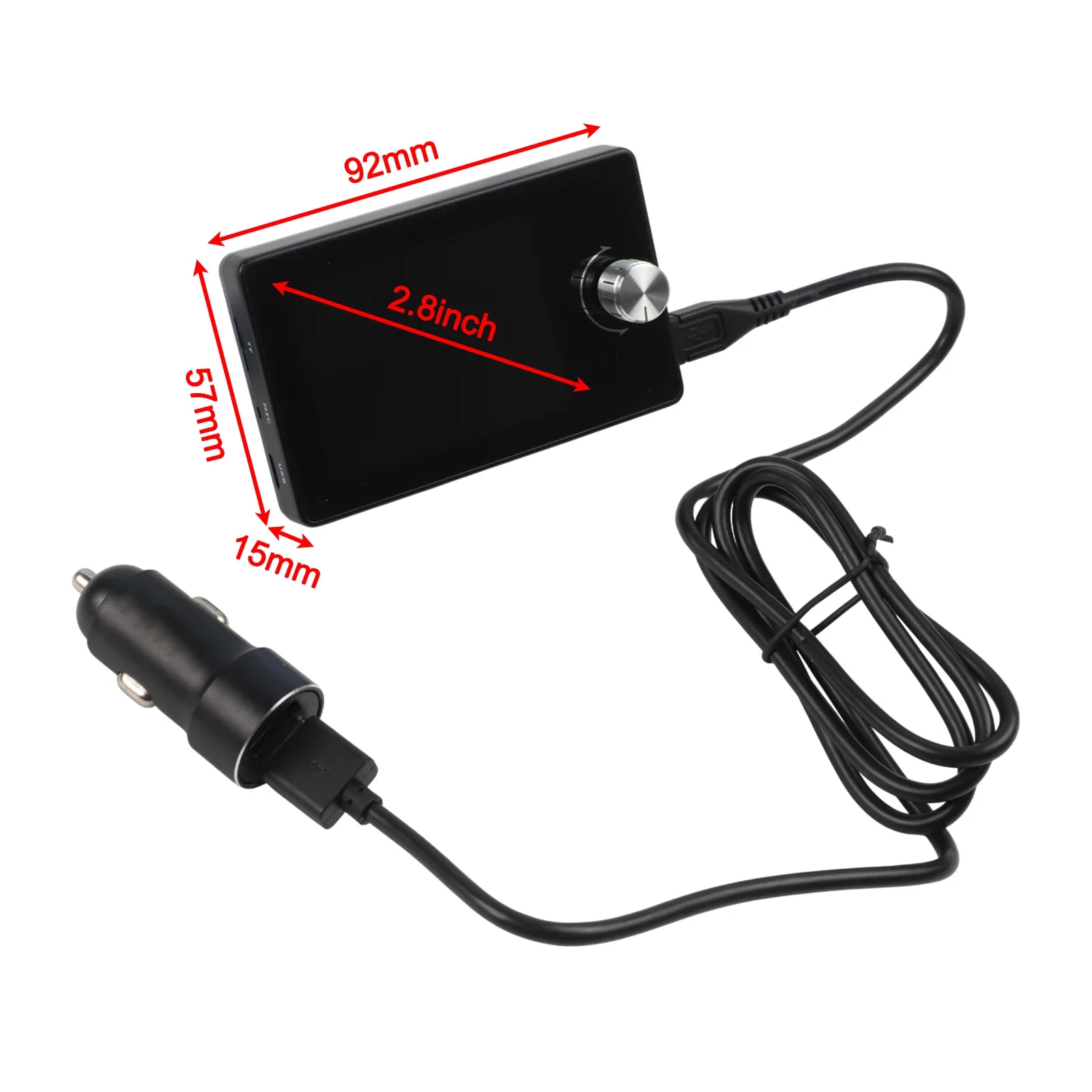 

For Cars For Trucks FM Transmitter Car Audio Receiver Audio System Upgrade 2.8 Inch TFT Display Wear-resistant Material