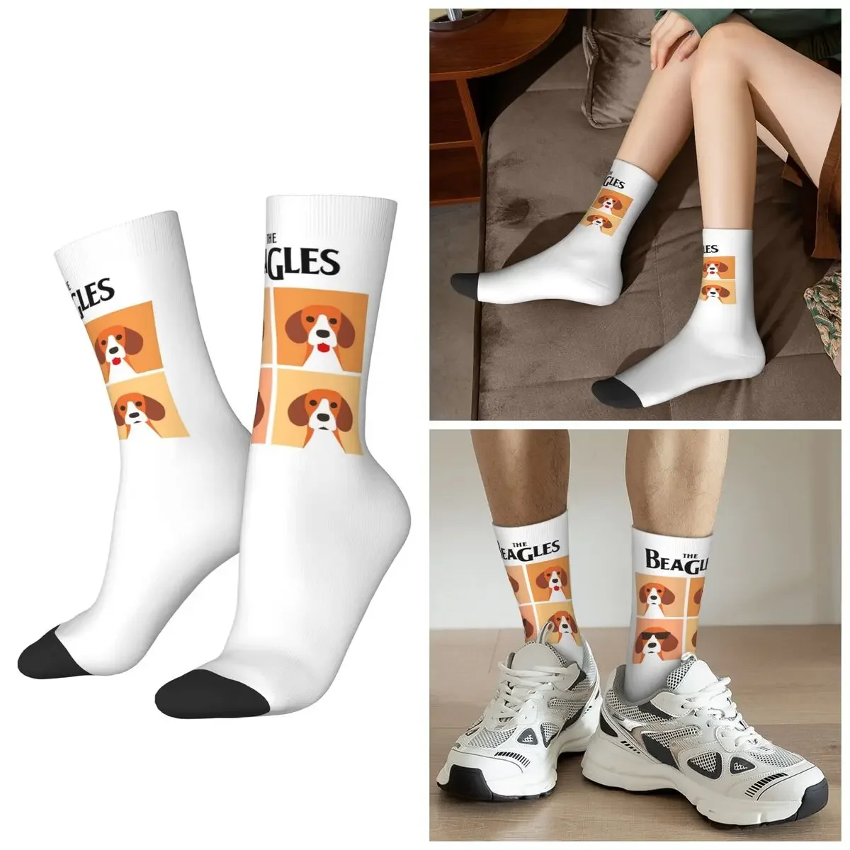 

All Seasons The Beagles Socks Harajuku Crew Socks Hip Hop Stockings for Men Women Valentine's Day Gifts