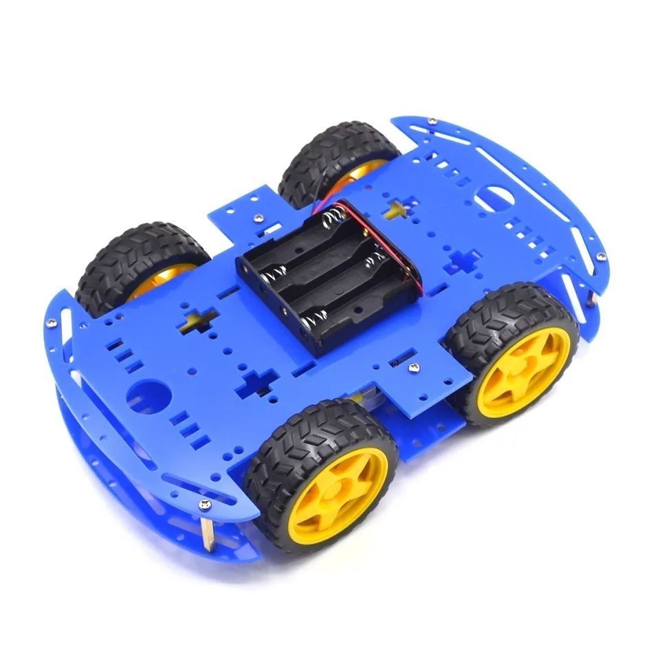 Motor Smart Robot Car Chassis Electronic Manufacture DIY Kit Speed Encoder Battery Box 4WD 4 Wheel Drive Car