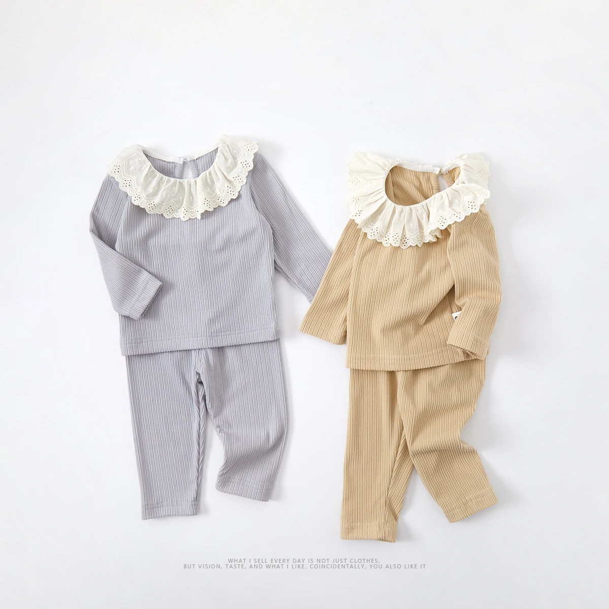 2pcs Girls Room Wear Sets Ruched Round Collar Pullover Full Sleeve Tops Shirt+Elastic Waist Wide Leg Pants Kids Spring Fall Suit