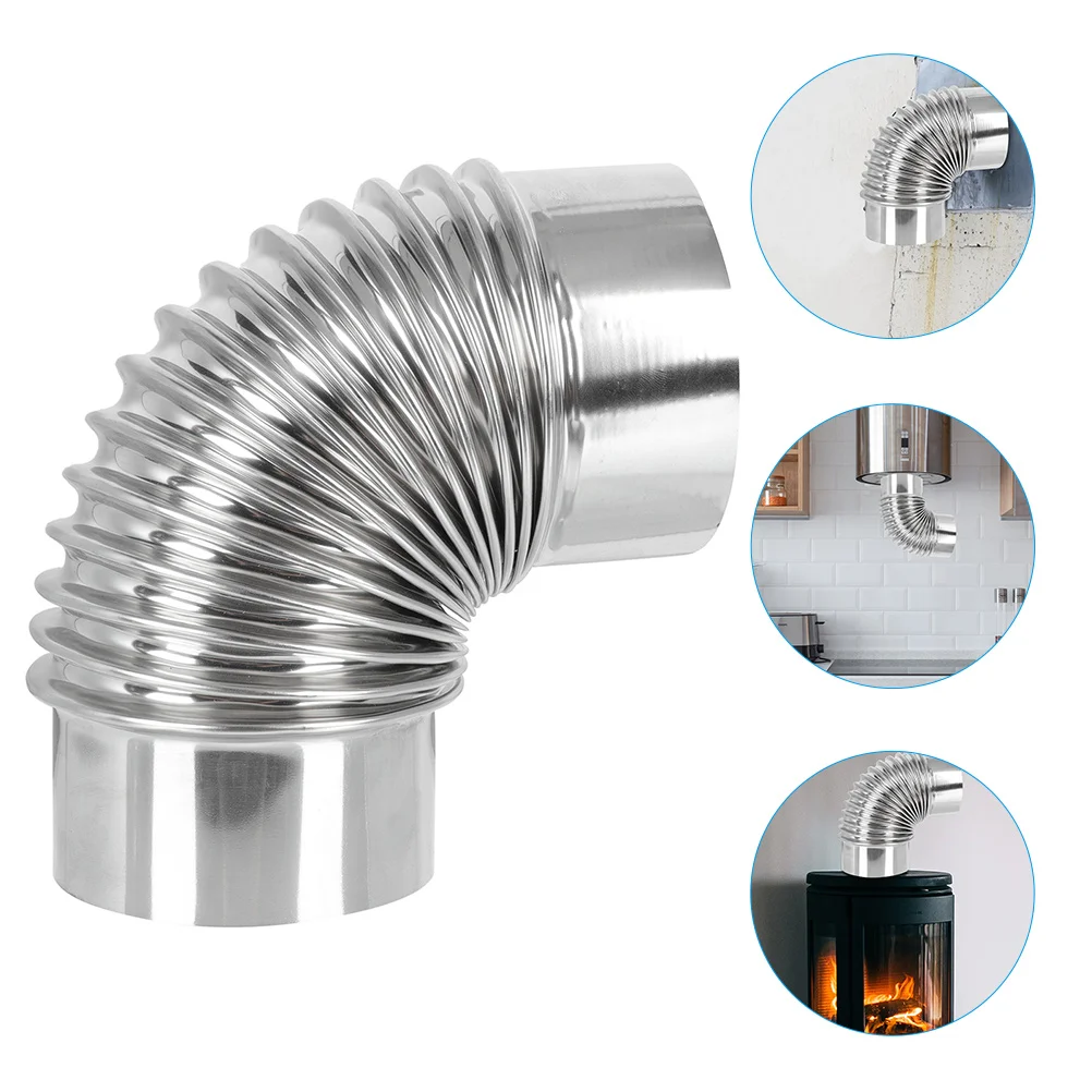 

Chimney Exhaust Pipe Hose Flue Home Vent Hoses Frog Elbow Metal Heating Stove Stainless Steel Pipes