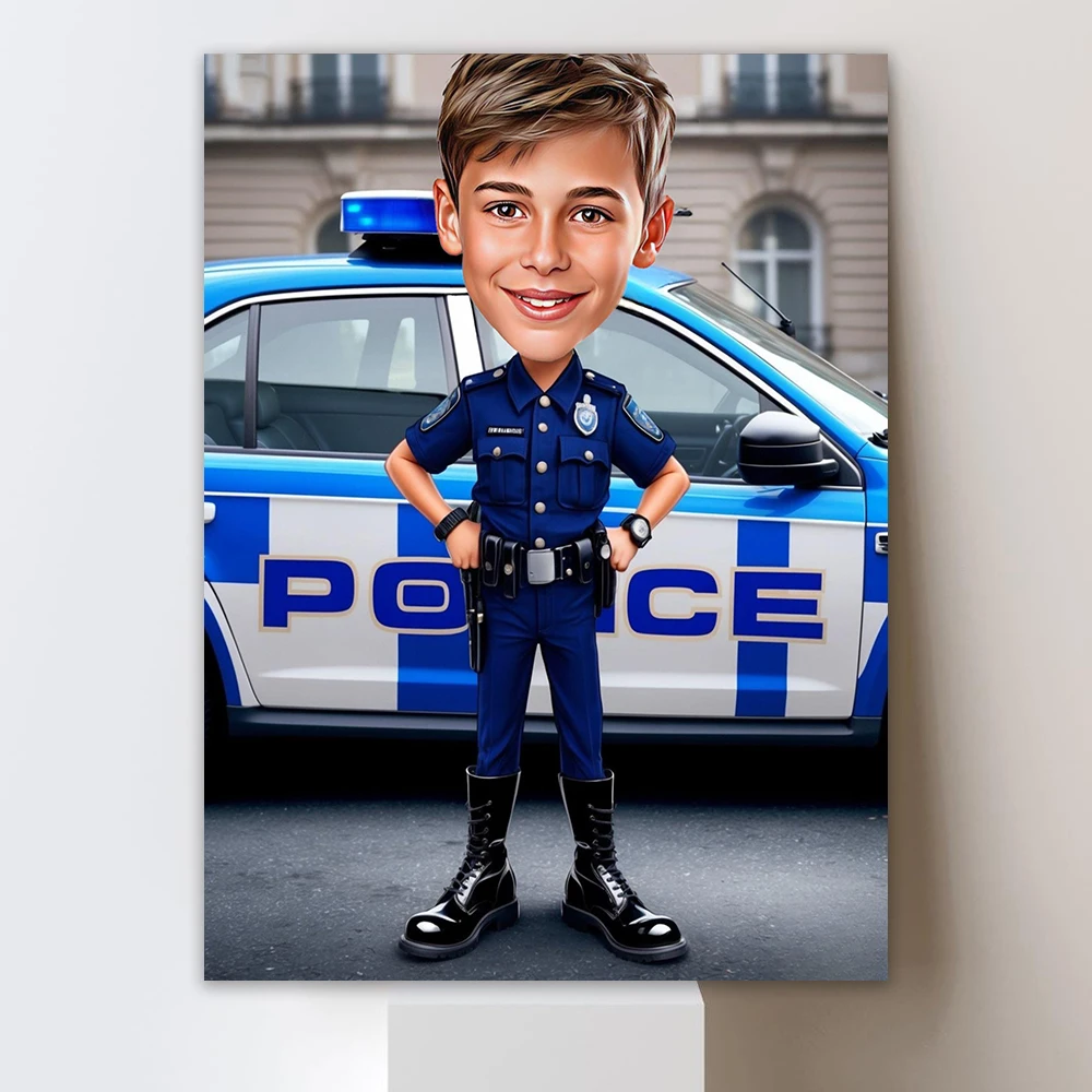 

Police Officer Male Cartoon Portrait Prints Police Officer Gift Custom Police Officer Caricature Poster Police Officer Canvas