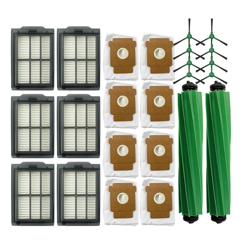 

【ESSENTIALS】Аксессуары для робота-пылесоса Irobot Roomba Plus 405 Combo 505 Combo: основная и боковые щетки, мешок для пыли, HEPA-фильтр.