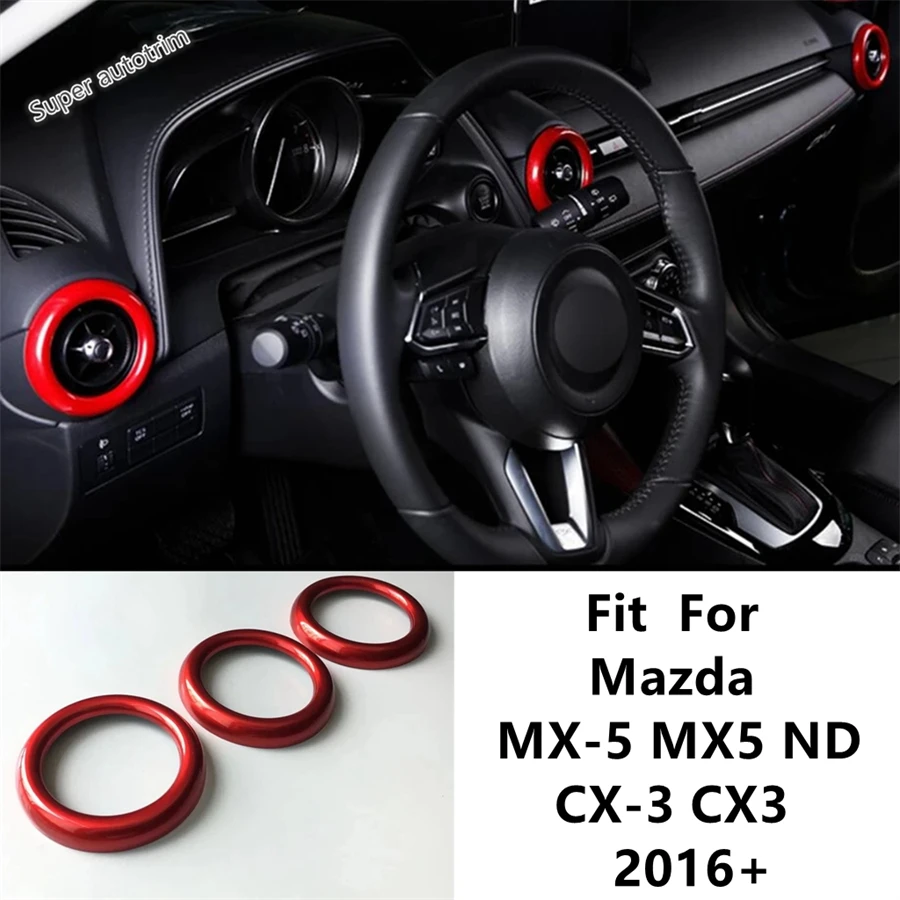 

Dashboard Air AC Conditioning Outlet Vent Ring Cover Trim For Mazda MX-5 MX5 ND / CX-3 CX3 2016 - 2021 Red Accessories Interior