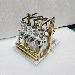 Stirling A88 Four-cylinder Engine Miniature Model Steam Power Technology Science Power Generation Experiment Toy  Model Kit