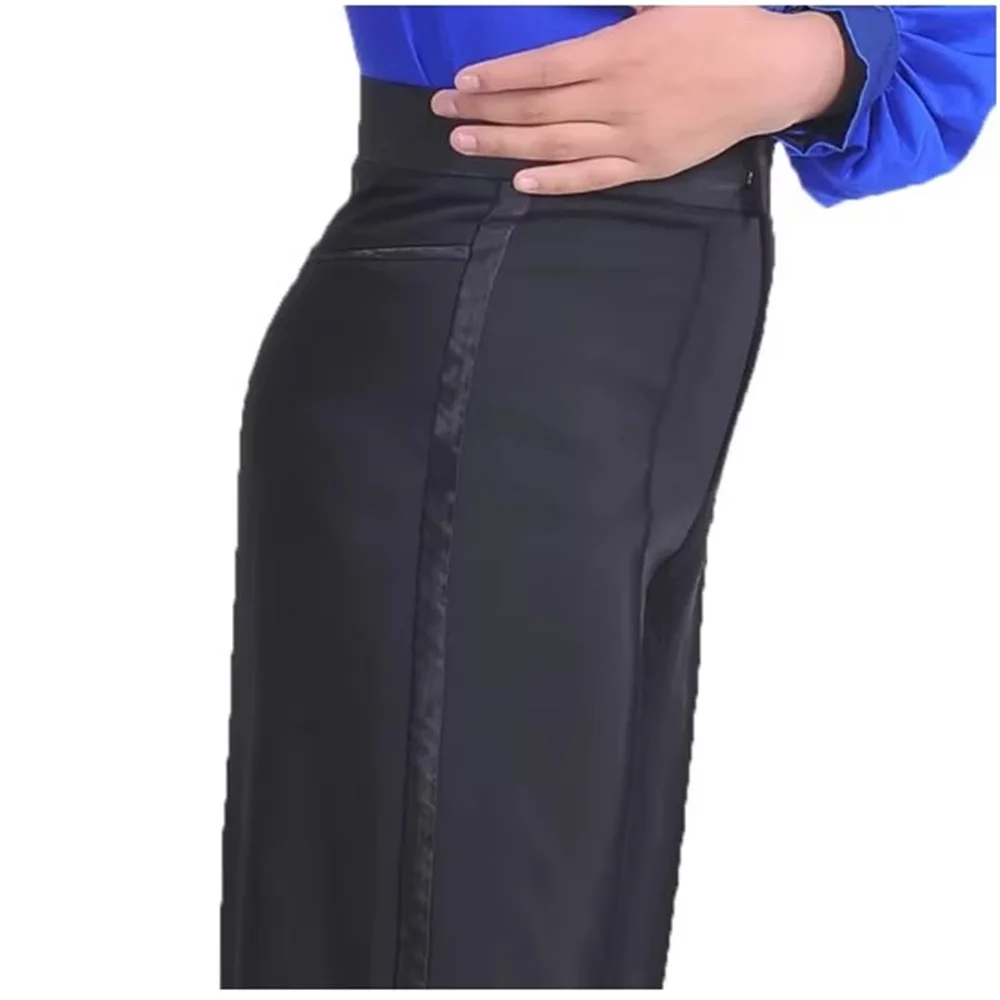 Professionele Mannen Zwarte Latin Dance Broek Jongens Volwassen Satijn Ballroom Dans Broek Salsa Tango Rumba Samba Cha Cha Latin Broek