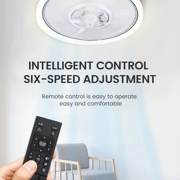 120W LED 천장 조명 천장 팬 현대 간단한 홈 침실 원격 제어 밝기 조절 팬 라이트 