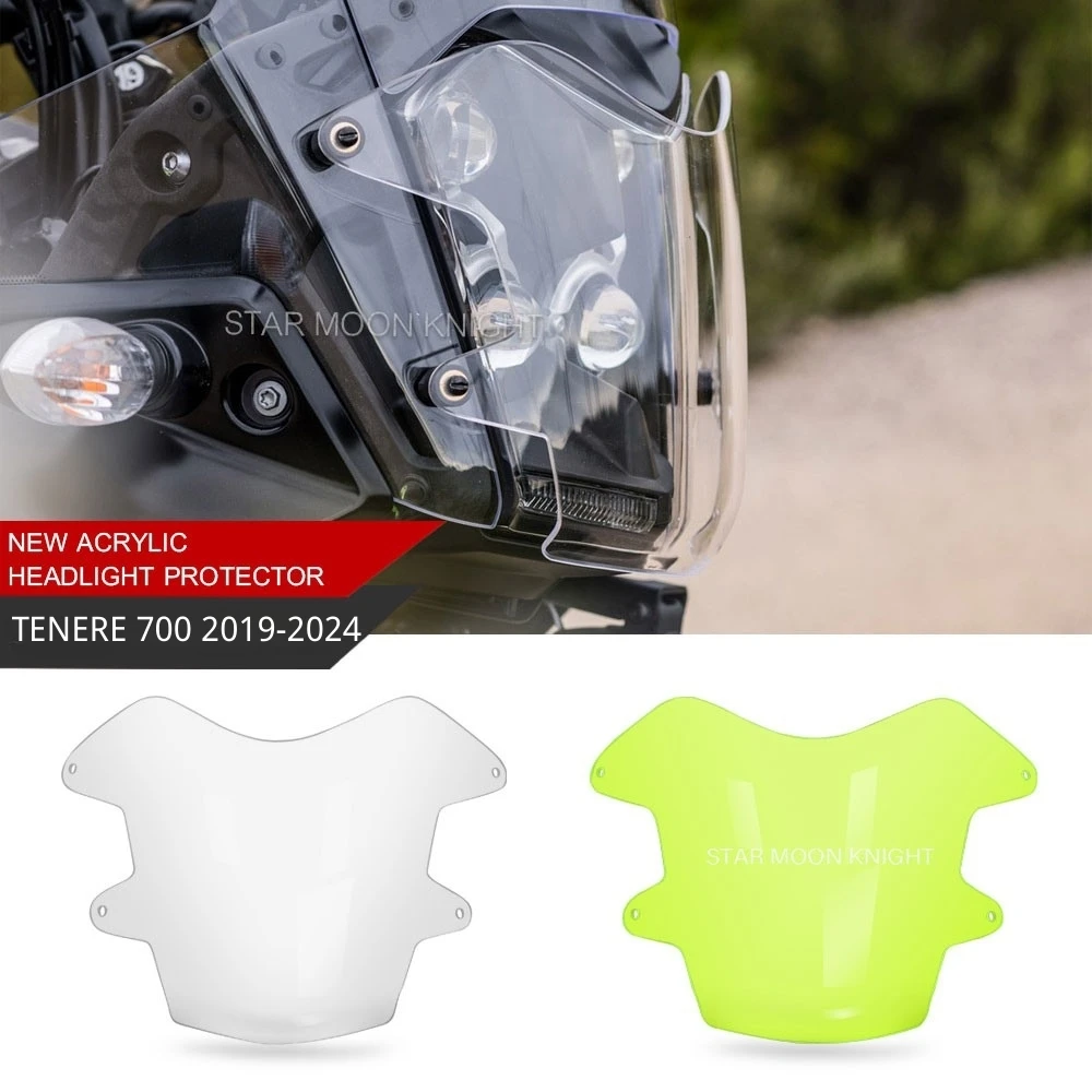 Protecteur de phare de moto en acrylique, couvercle de Protection contre la lumière pour Yamaha Tenere 700 TENERE700 T700 T7 XT700Z 2019 – 2024