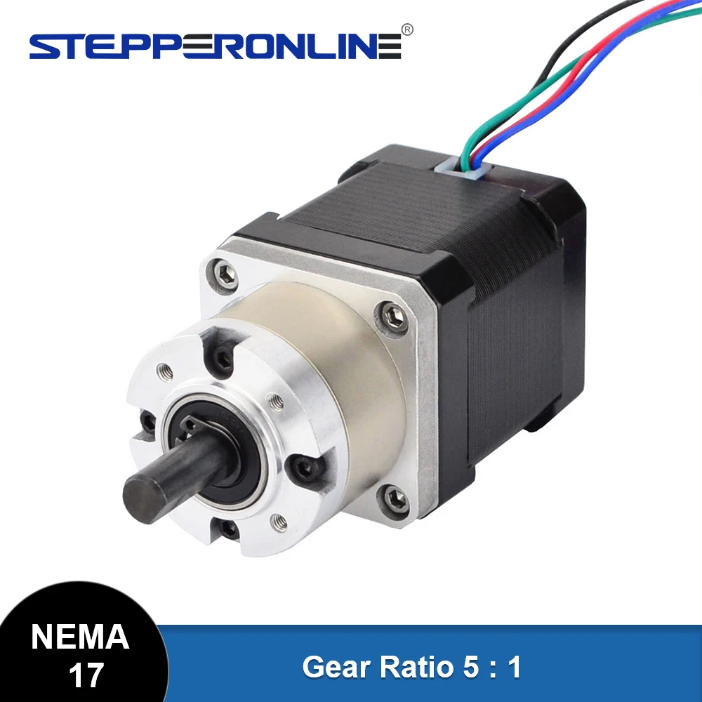 STEPPERONLINE Nema 17 Stepper Motor 5:1 Planetary Gearbox High Torque Nema17 Geared Stepper Motor 1.68A DIY CNC 3D Printer