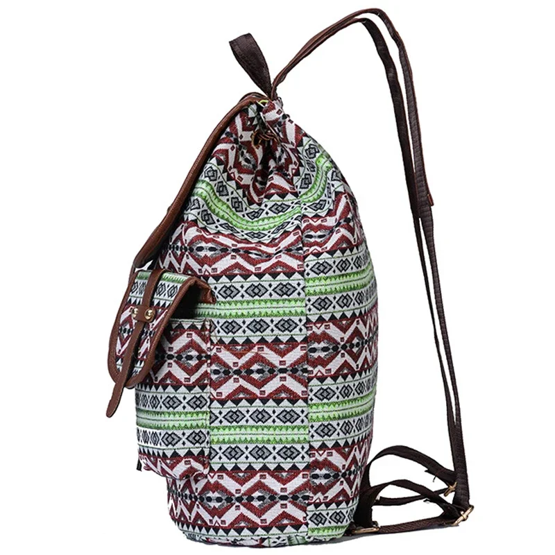 Imagem -05 - Mochila Casual de Grande Capacidade Feminina Cordão Personalizado Pacote Escolar Feminino Bolsa de Viagem Tendência Retrô Moda