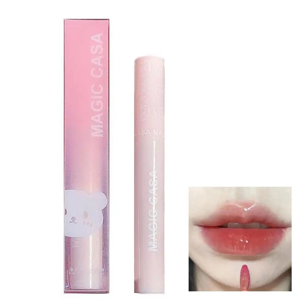 Brillo de labios líquido, brillo de labios de gelatina, tinte de labios duradero, resistente al agua, maquillaje hidratante rojo, Cosméticos brillantes, A0B6, nuevo