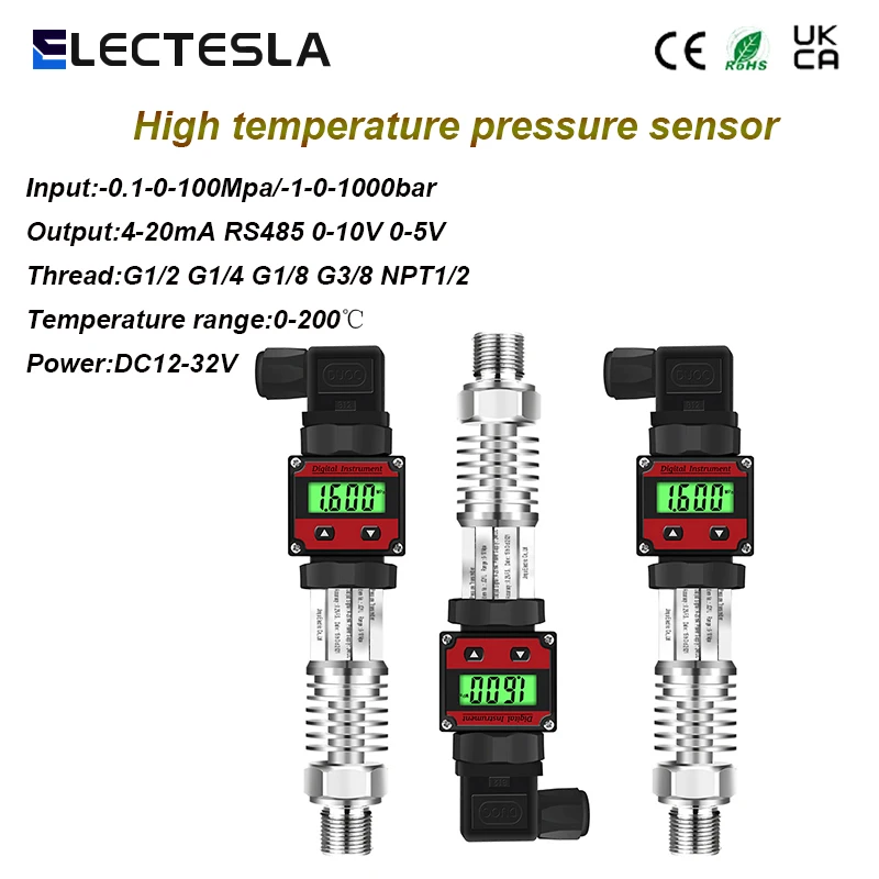 

Высокотемпературный Датчик давления диапазон-1-1000 бар G1/2 4-20 мА 0-5 в 0-10 в выход преобразователь давления 24 В постоянного тока