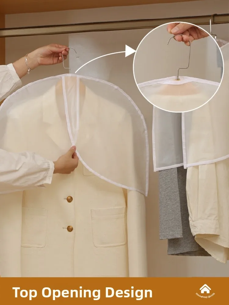 

f-Body Dustproof Clothes Cover Transparent Hanging Coat Bag Home Use Wardrobe Clothes Dust Cover for Coats And Jaets