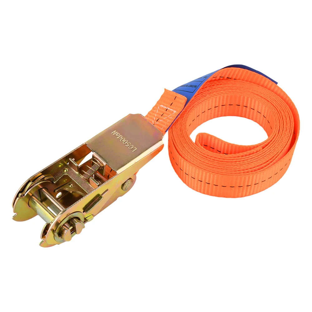 

Heavy-Duty Car & Truck Front Cargo Ratchet Strap with Metal Buckle - Adjustable, Secure Tie-Down for Safe Luggage Transport