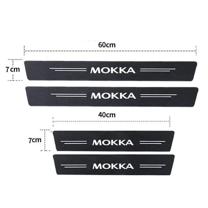 Car Door Threshold Stickers Sill Protector Tape Anti Scratch Cover Decals for Opel MOKKA Logo Rear Trunk Bumper Guard Strips