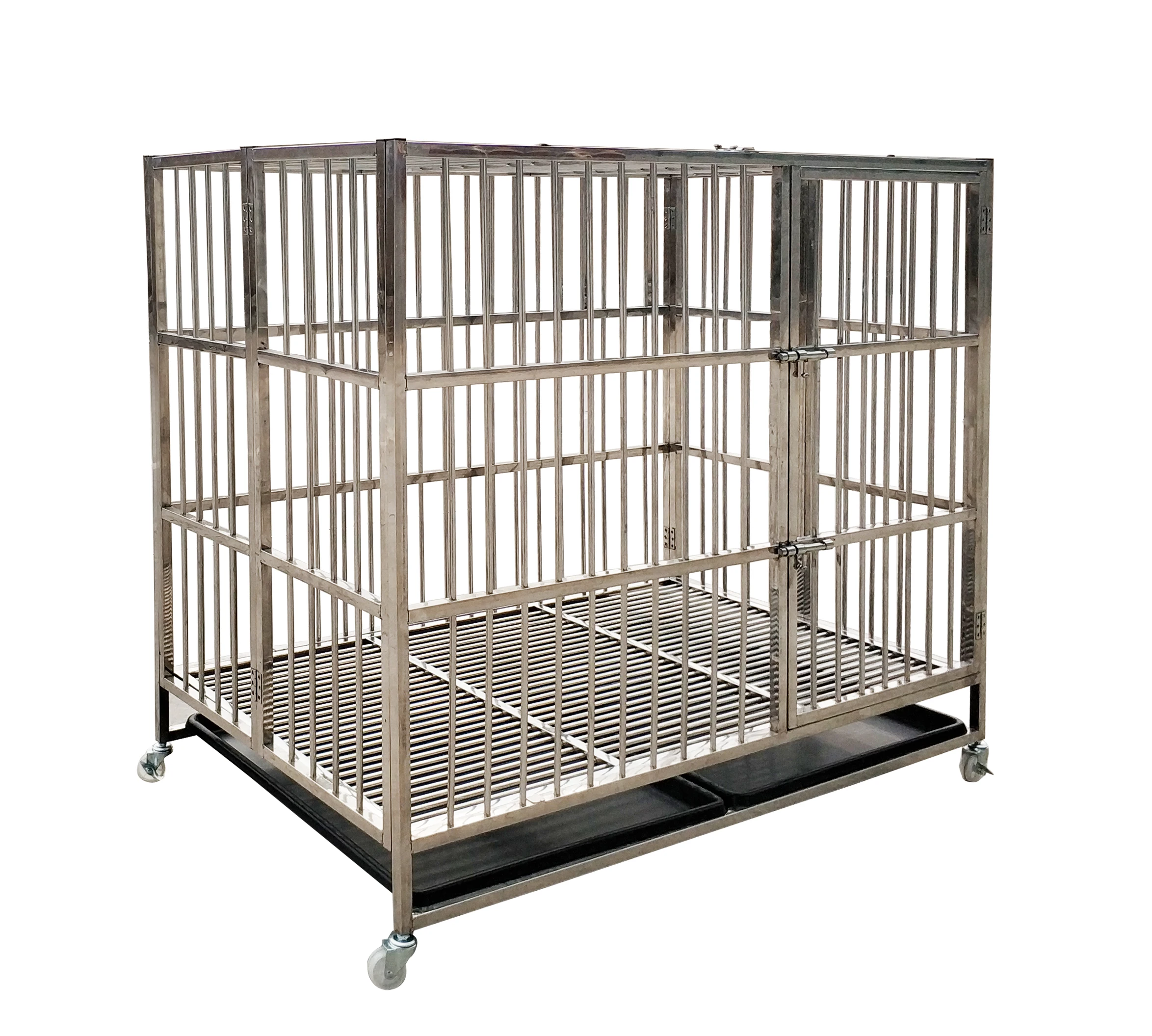 Small Pet Folding Wheel Cage Stainless Steel Indoor and Outdoor Kennel Kennel