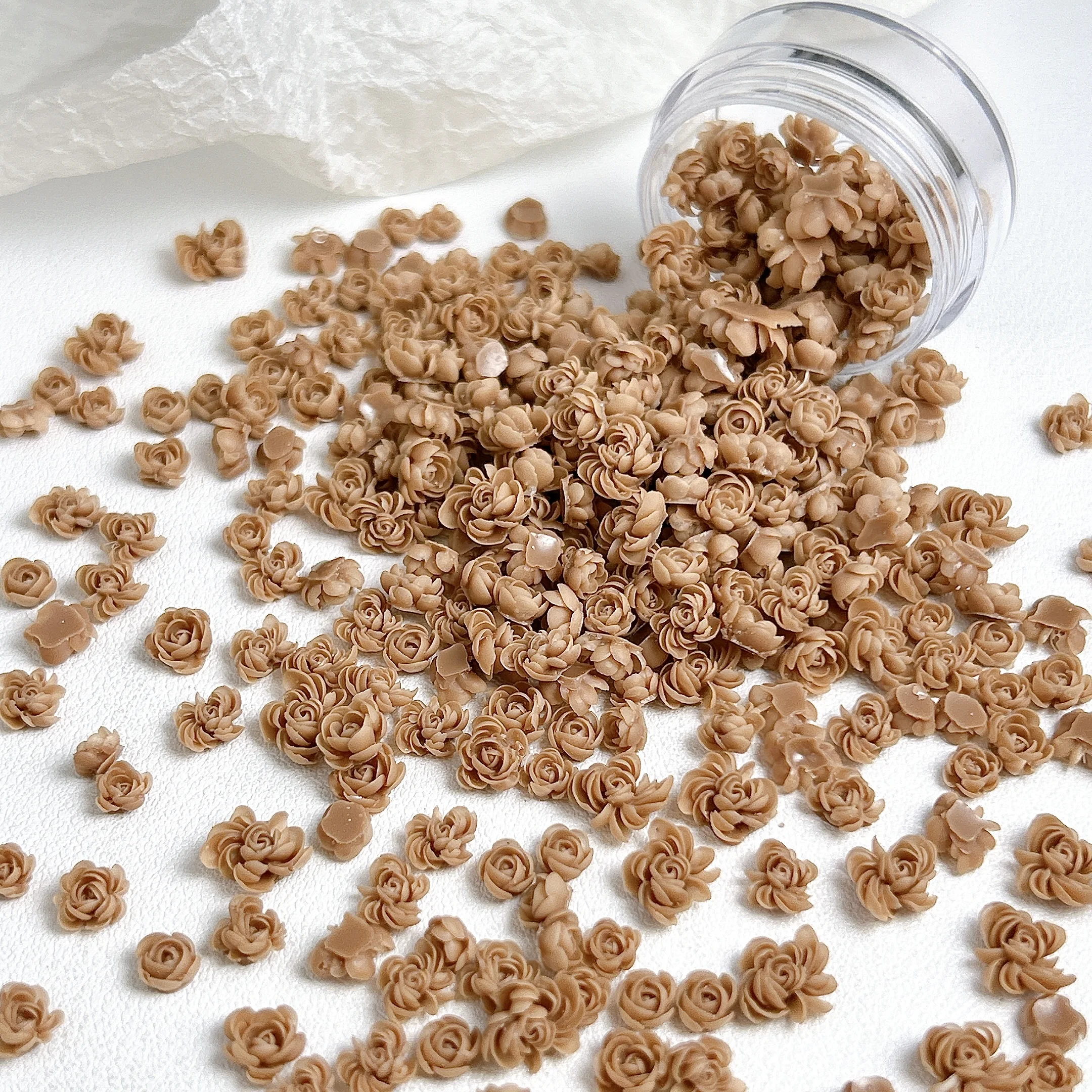 60 SZT. Mini Ozdoby do Paznokci z Żywicy w Kształcie Róż w Jednolitym Kolorze, Minimalistyczne, Świecące, Symulowane Kwiaty do Dekoracji Paznokci DIY