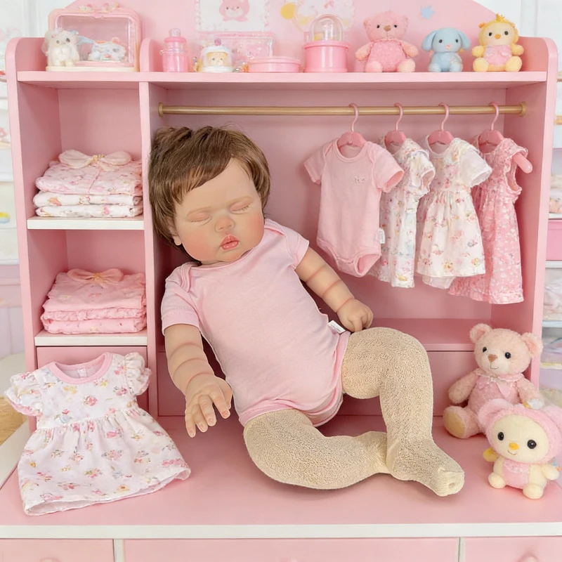 

60CM Rooted Hair Reborn Tollder Pickle Handmade Baby Doll in Cotton Body