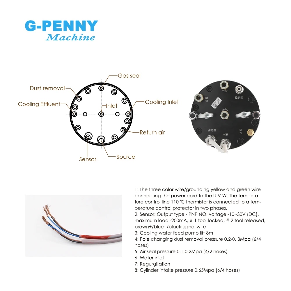 G-Penny BT30 5.5KW/7.5KW 380v / 220v ATC Spindle Motor Automatic Pneumatic With Seal Water Cooled Spindle Motor For Metal / Woo