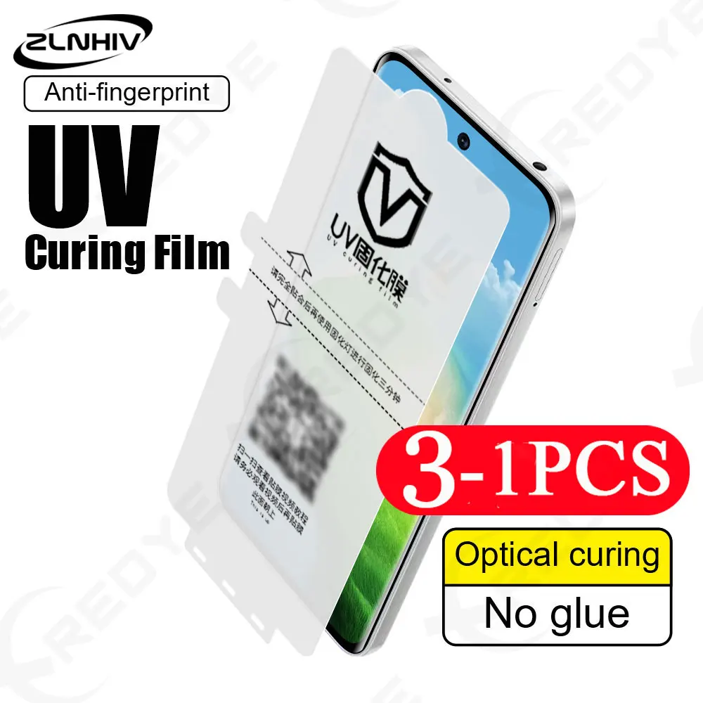 3/2/1 Pcs Screen Protector UV Light Curing Film for vivo X200 Y300 X100 Soft Full Cover Protective Film X90 X80 S19 S18 S17 Pro