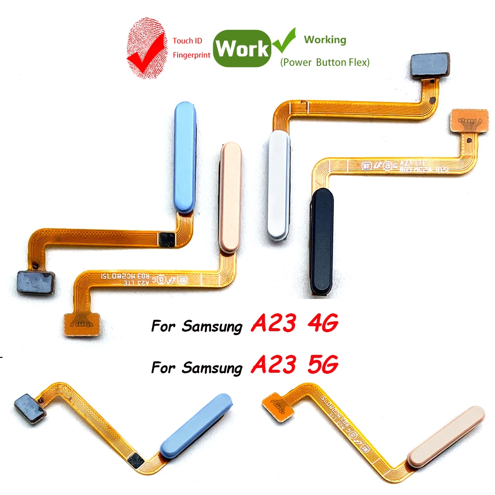 Fingerprint Scanner Flex For Samsung A23 4G 5G ID Home Button Fingerprint Menu Return Key Recognition Sensor Flex Cable Parts