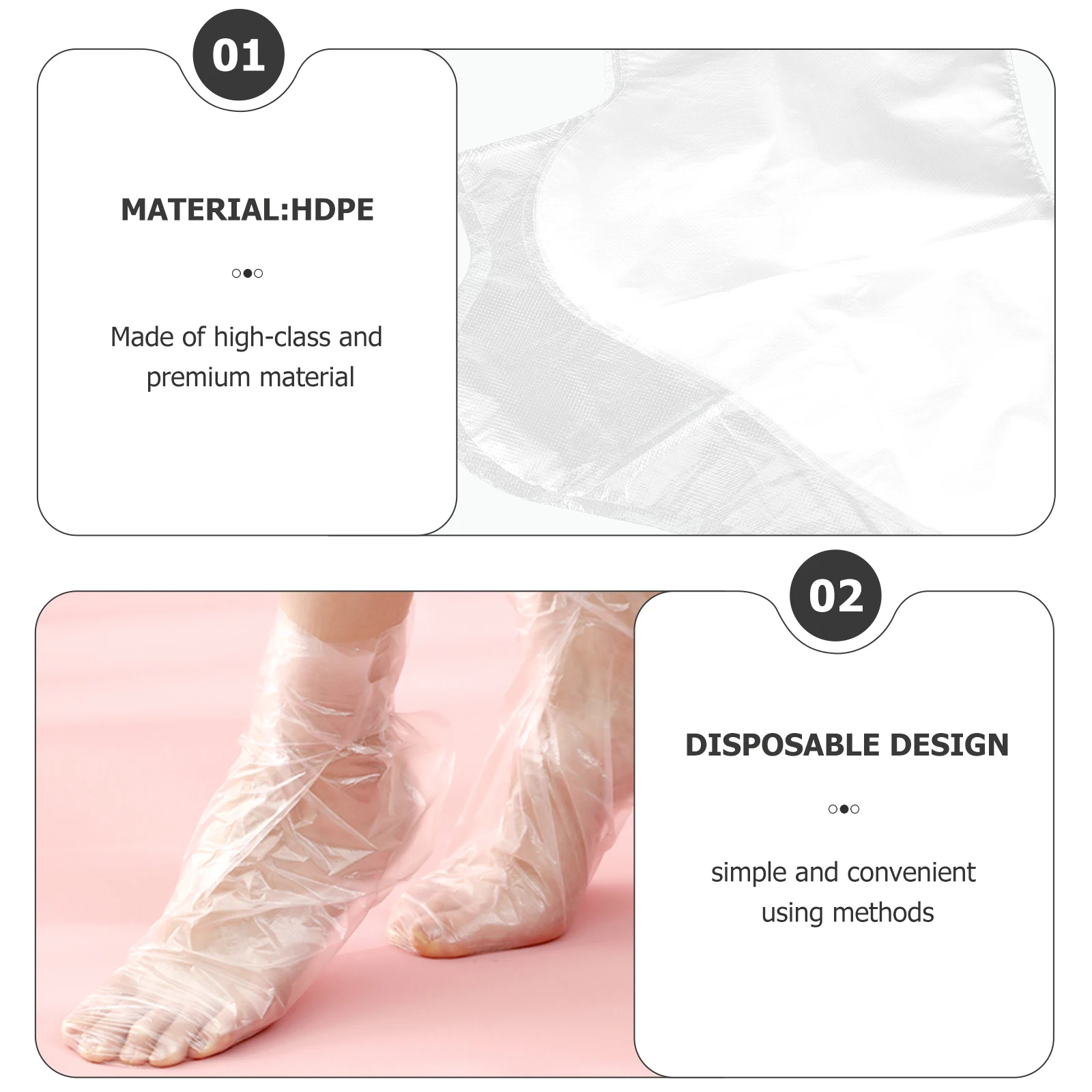

300pcs HDPE Material Feet Protectors For Spa Salon Home Disposable Cover Use Foot Foot Moisturizing Supplies Care Supplies