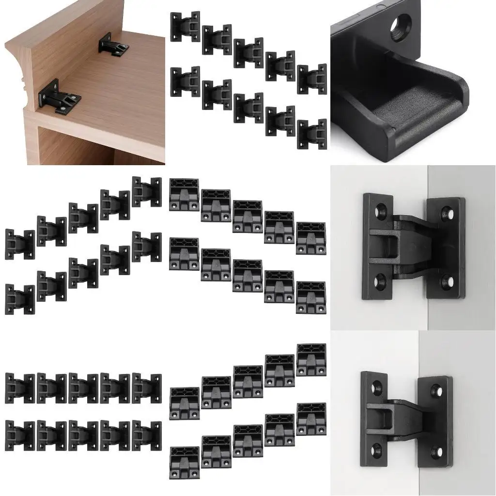

652F 10Pcs Press Fit Panel Clip Plastic Quick Fitting Furniture Panel Board Connector Push in Plinth Fasteners Fittings