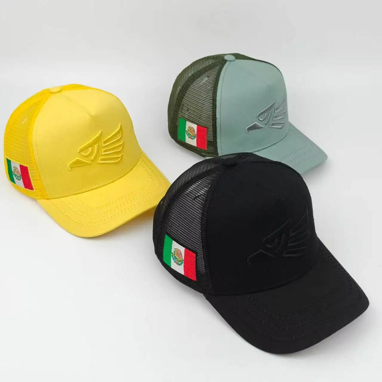 Unisex Mexican Eagle Label Baseball Net Caps Adjustable Casual Hats Spring and Summer Outdoor Sunscreen Hat