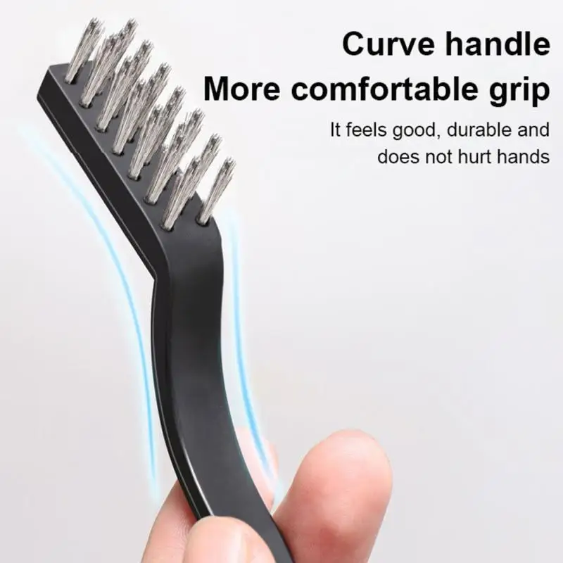 Stainless Steel Wire Brush Gas Stove Cleaning Brush Household Kitchen Stove Cleaning Gap Brush Mini Degreasing Derusting Tools