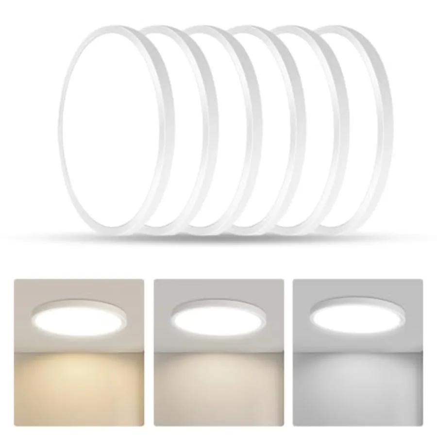 

Led Flush Mount Ceiling Light, 9 Inch 18w 1860lm, 3000k/4000k/6000k 3CCT Selectable, Round Modern Flat Panel Super Slim Led Cei