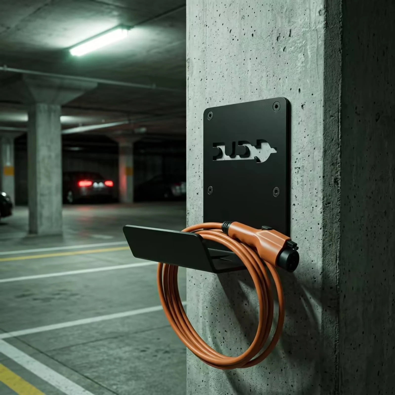 Electric Vehicle Charging Cable Hook Post Mounted Charging Station Mount Hook Electric Vehicle Charger Holder Indoor Outdoor Use
