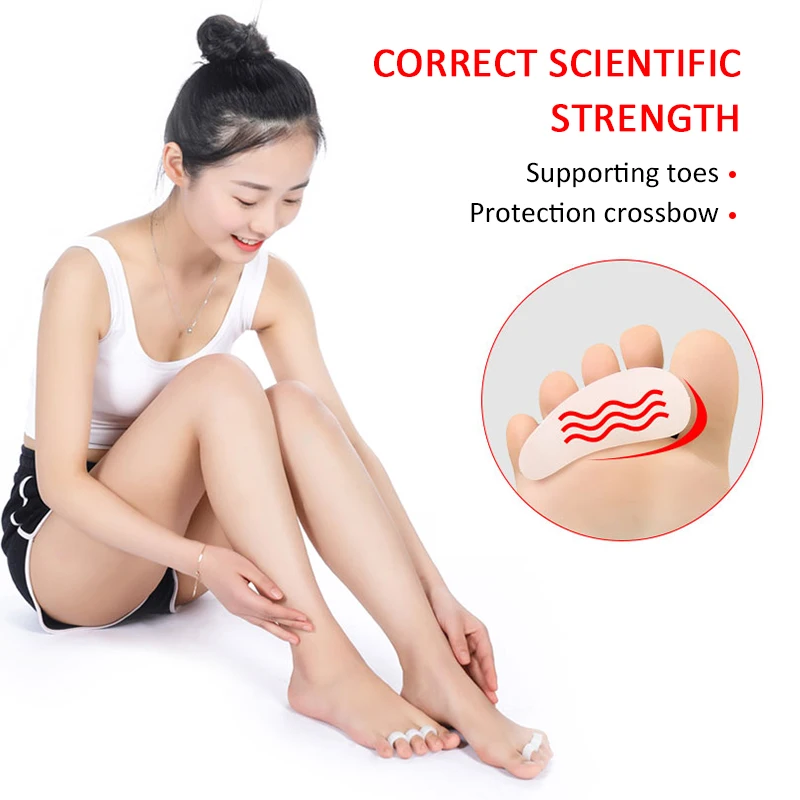 =Silicone Gel Hammer Toe Straightener Corrector for Curled Toes Hallux Valgus Feet Foot Care Bunion Adjuster Tool