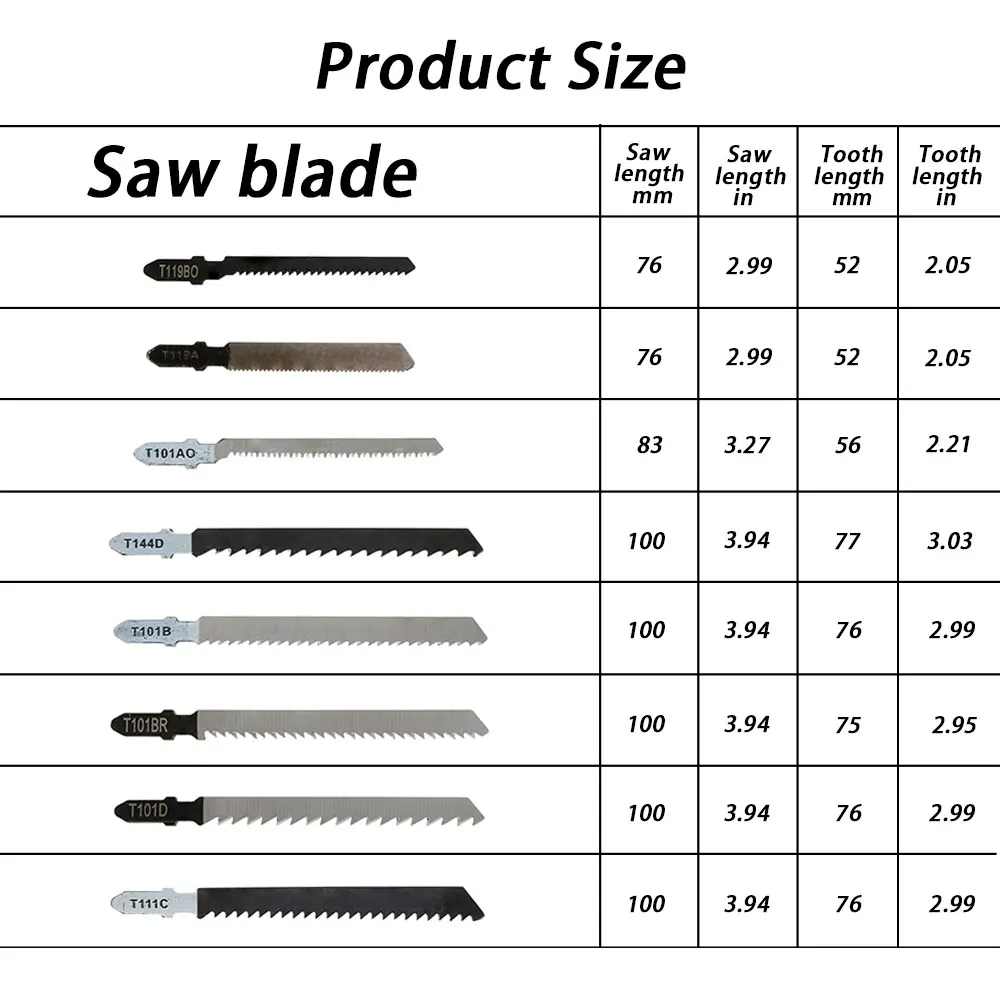 40 pz lame per seghetto alternativo lama per sega per legno T118A T111C T101B T101AO T119BO T101D T144D per Bosch Dewalt Hitachi Makita Festool