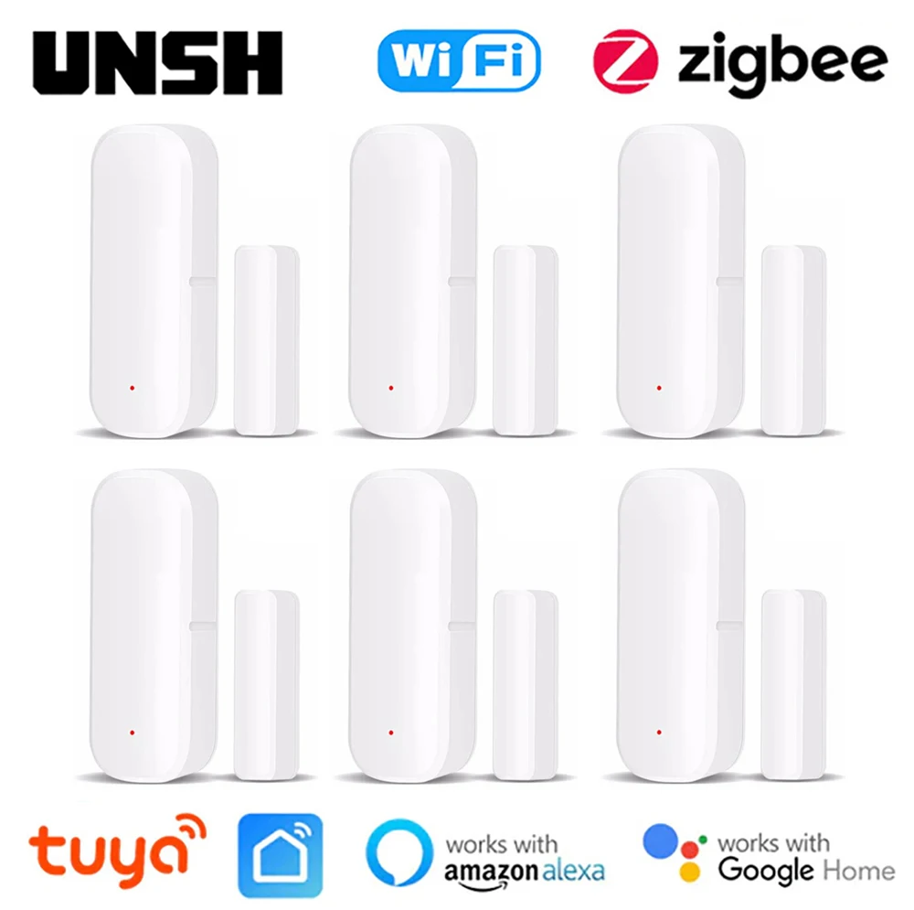 

Tuya WiFi ZigBee Smart Door Window Sensor Detector Home Security Protection Alarm System Smart Life Via Alice Alexa Google Home