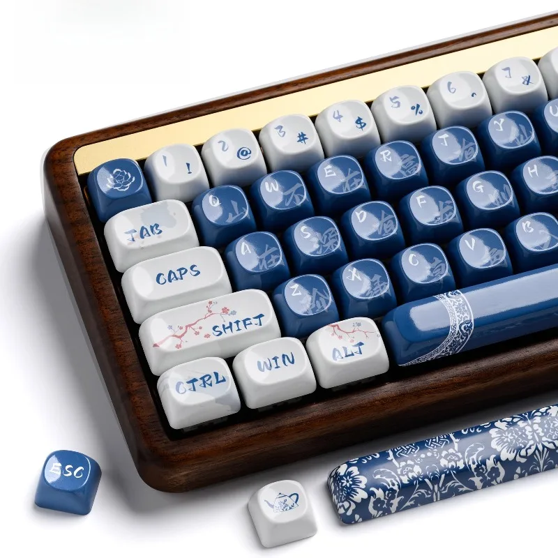 

Porcelain Ceramic Theme Keycaps Set Customized PBT Sublimation MOA Profile Keyboard Caps for Mechanical Keyboard Accessories MX