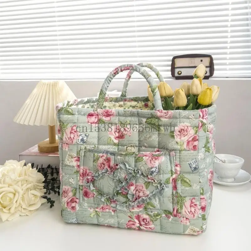 

Multipurpose Floral Storage Basket Foldable Cloth Hamper Fabric Storage Basket for Bedroom Bathroom Organization B03D