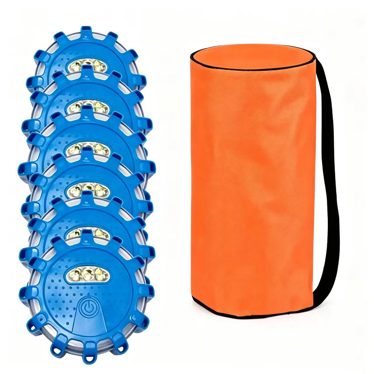 6PCS IN ONE PACK LED Blue Road Flares Emergency Lights