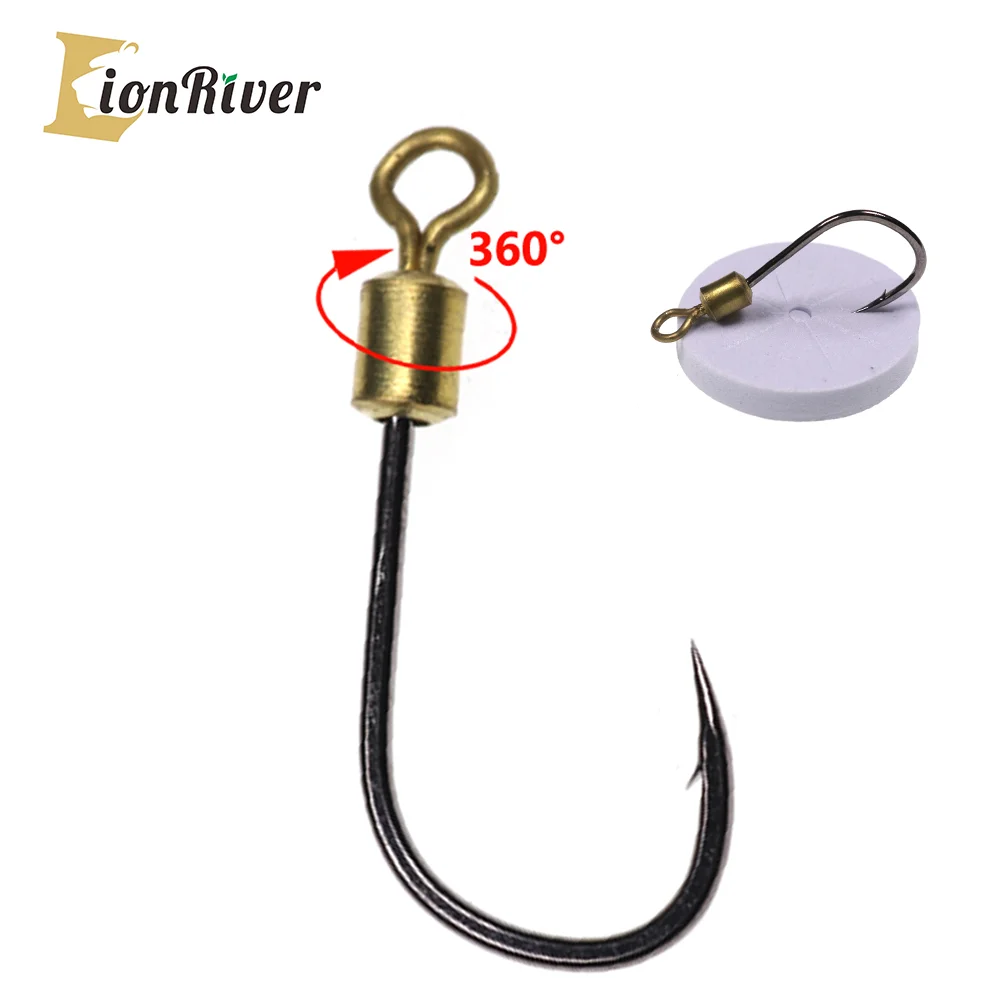 Lionriver Bearing Rolling 360° Swivel Hign Carbon Steel  Fishing Hook Connect With lure Bait For Saltwater Freshwarter Fishing