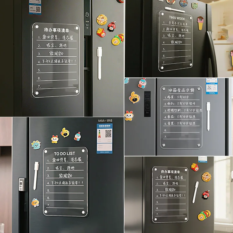 Fridge Magnet Calendar Message Board Display Sticker Home Magnetic Erasable Planner Writing Notepad Premium Feel