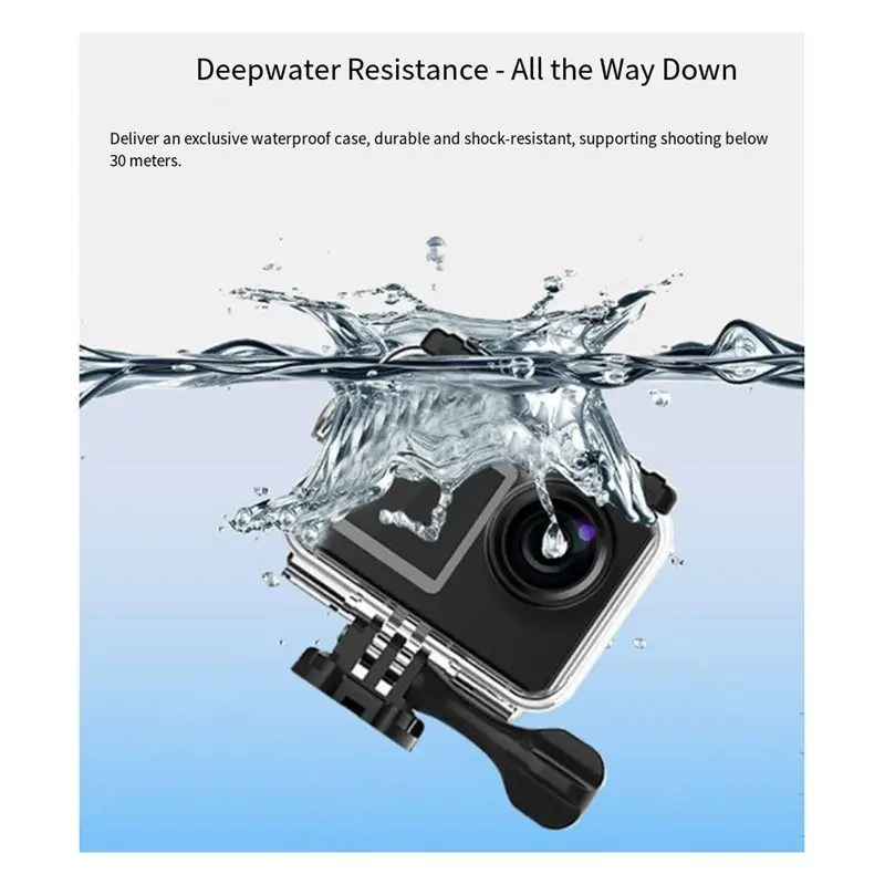 Y47A 4K Sports Camera 30FPS EIS Anti-Shake 2.0 Touch Screen Outdoor Waterproof 24MP Black