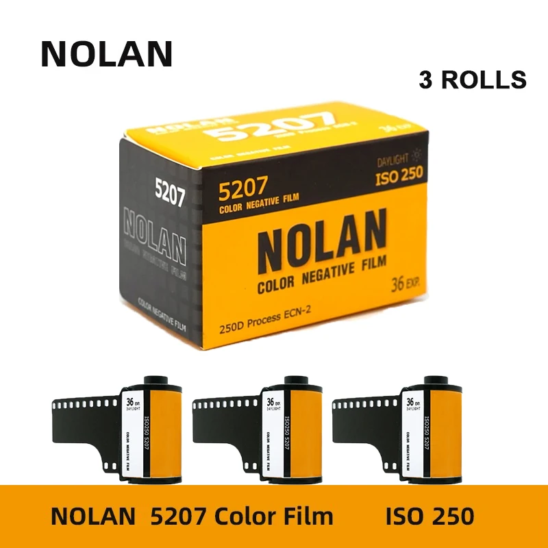 1-10 Rolls Nolan 5207 250D 135 Color Film Roll Negative Film ECN2 Processing Iso 250 36EXP/Roll For 35mm Film Camera Film