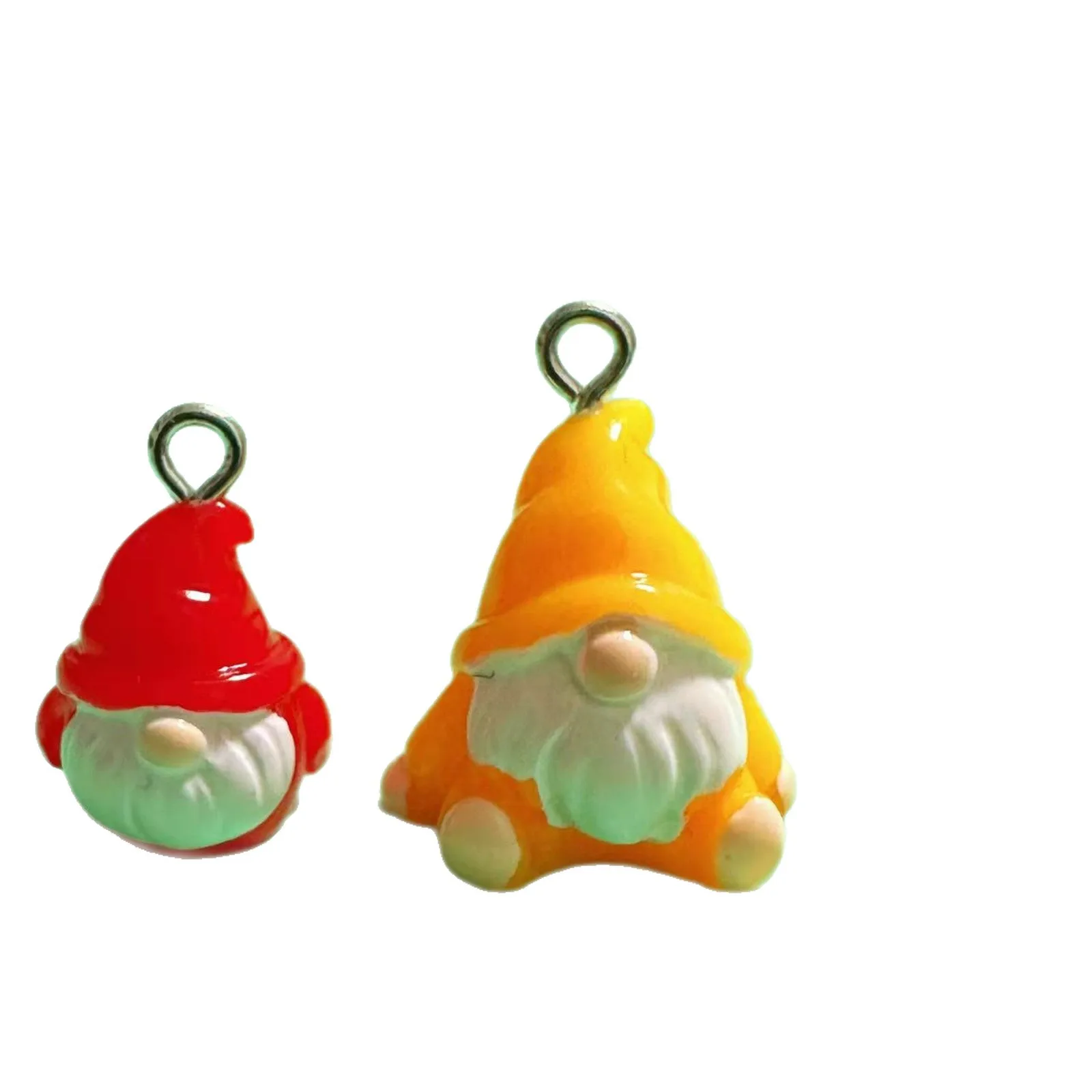 10Pcs New Colorful Christmas Santa Claus Resin Charms Earring Keychain Jewelry Making Cute Mini The Old Man Charm Pendant